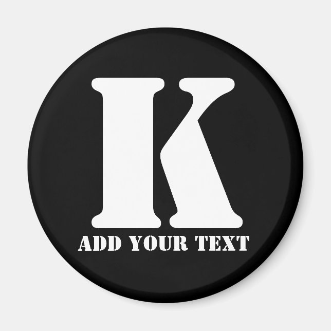 K Monogram Classic Trendy Custom Wedding Templa Magnet (Vorne)