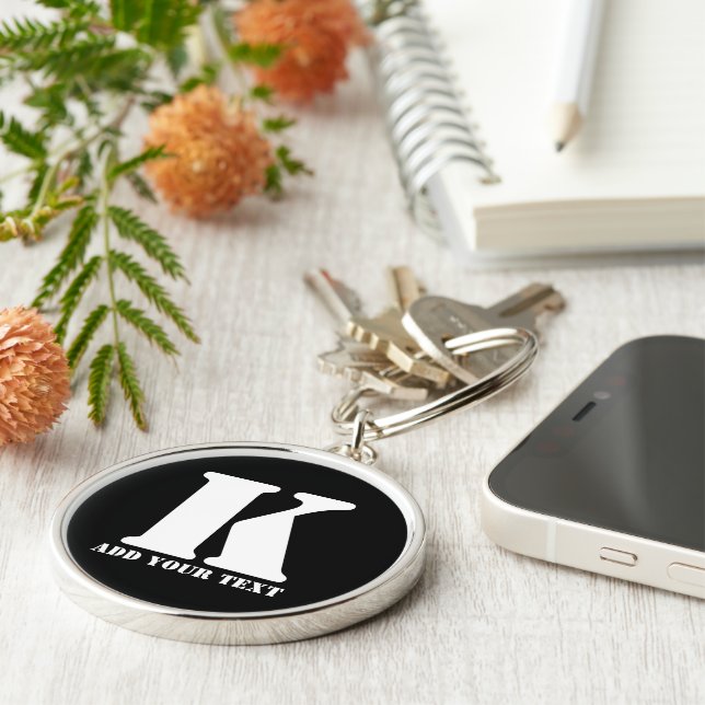K Monogram Classic Trendy Custom Wedding Templa Schlüsselanhänger (Seite)
