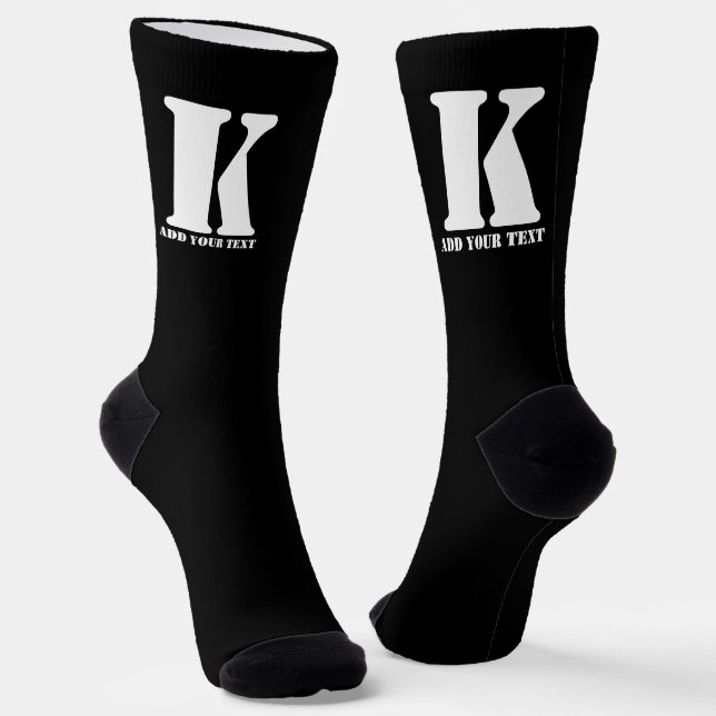K Monogram Classic Trendy Custom Wedding Templa Socken (Gewinkelt)
