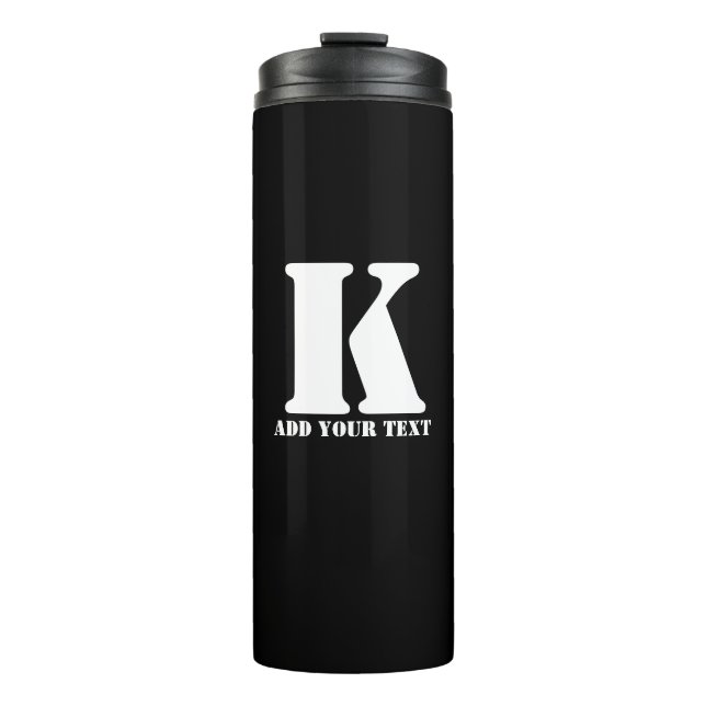 K Monogram Classic Trendy Custom Wedding Templa Thermosbecher (Vorderseite)