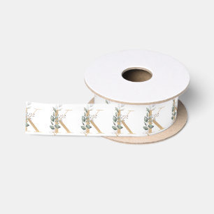 K Monogram Floral Satinband