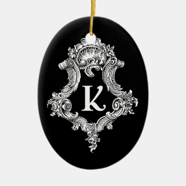 K Monogram Initial Keramikornament (Vorne)