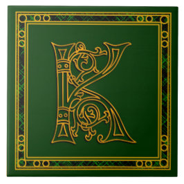 K Monogram "Irish Gold on Green" Keramik Tiles Fliese