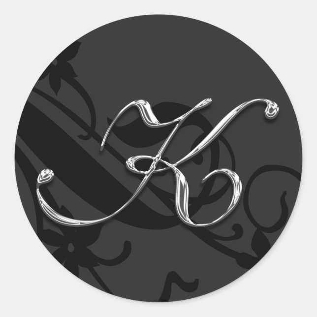 K Monogram Letter Wedding Umschlag Aufkleber Stick (Vorderseite)