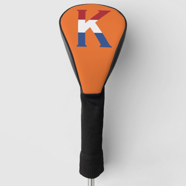 K Monogram overlaid on NLD Flag on or dccnt Golf Headcover (Vorderseite)