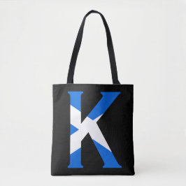 K Monogram overlaid on Scottish Flag stcnt