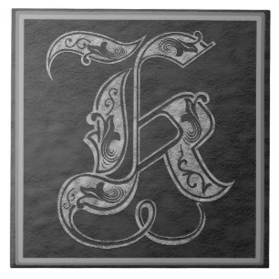 K Monogram "Royal Gray Stone" Keramik Tile Fliese