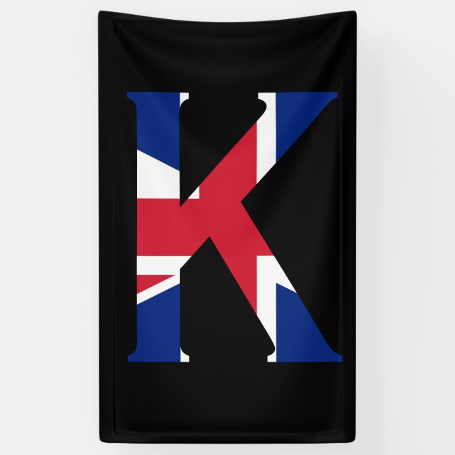 K Monogram überlagert sich auf der Flagge der Unio Banner (Vertikal)