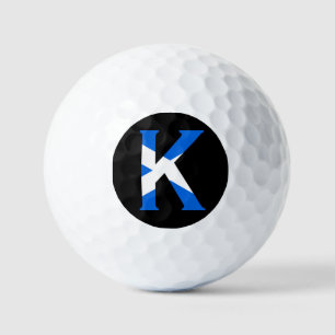 K Monogram überlagert sich auf der schottischen Fl Golfball
