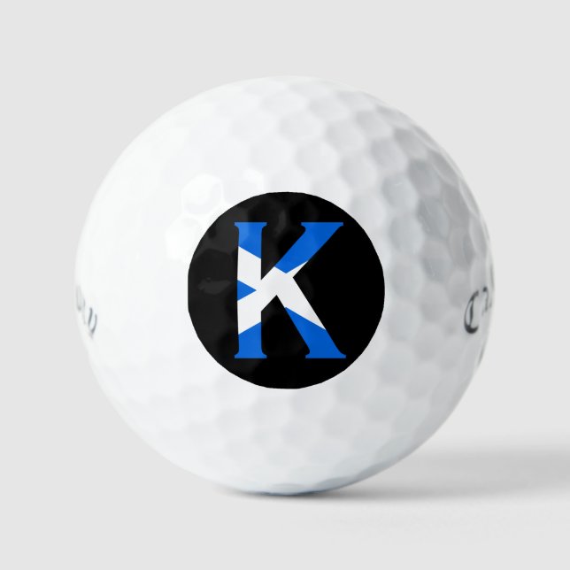 K Monogram überlagert sich auf der schottischen Fl Golfball (Vorderseite)