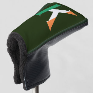 K Monogram überlagert sich auf irischer Flagge Golf Headcover