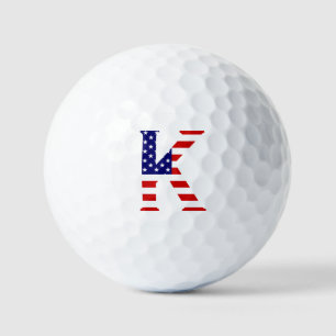 K Monogram überlagert sich auf US Flag va gbcnt Golfball
