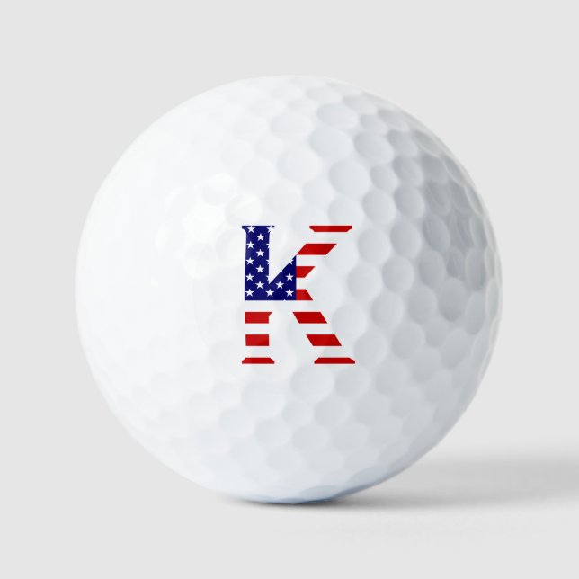 K Monogram überlagert sich auf US Flag va gbcnt Golfball (Vorderseite)