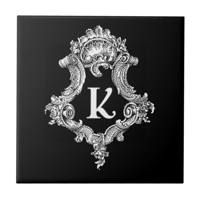K Monogramm-Initiale Fliese (Vorderseite)