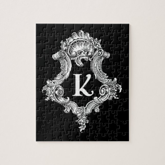 K Monogramm-Initiale Puzzle (Vertikal)