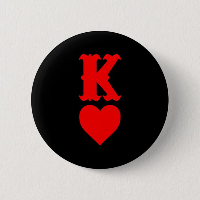 K Of Hearts Love Couples Valentines Day For  Button (Vorderseite)