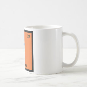 K - Orangen-Frucht-Chemie-Periodensystem-Symbol Tasse