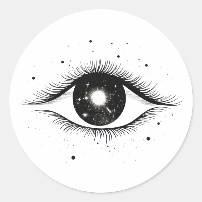 K osmisches Auge Runder Aufkleber (Vorderseite)