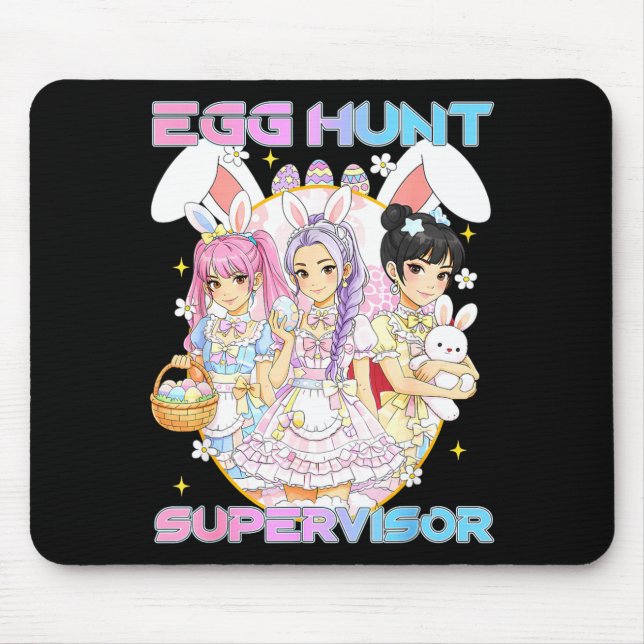 K-P Osterhasen-Eierjagd-Aufseher Lustige Mutter Mousepad (Vorne)