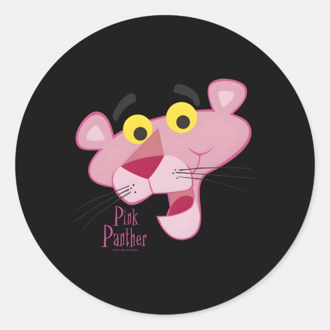 K Panther Face Portrait Runder Aufkleber (Vorderseite)