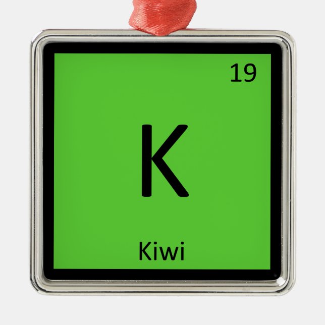 K - Periodisches Tabellensymbol der Kiwi Fruchtche Ornament Aus Metall (Vorne)