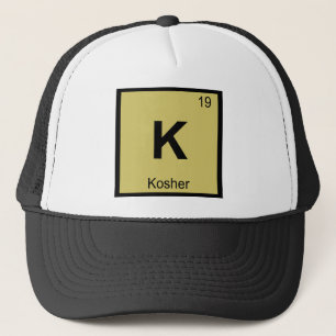 K - Periodisches Tabellensymbol der Kosher Chemist Truckerkappe