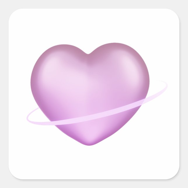 K-Pop 3D Heart Quadratischer Aufkleber (Vorderseite)