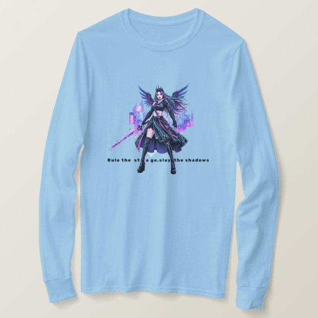 K-Pop Demon Queen – Neon Idol Warrior T-Shirt (Design vorne)