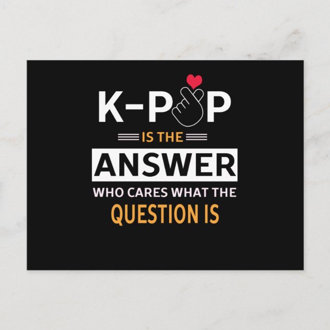 K-POP den ganzen Tag Postkarte (Vorderseite)