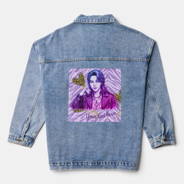 K-Pop editierbarer Icon-Stil Jeansjacke (Rückseite)