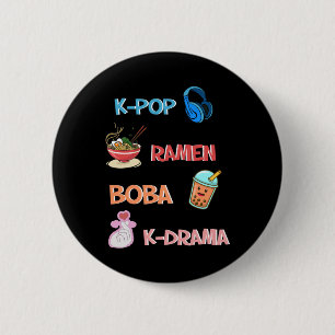 K-Pop Fashion für Fans von koreanischem K-Drama & Button