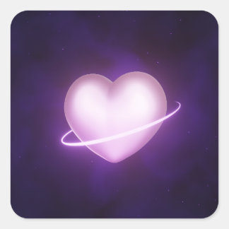 K-Pop Galaxy Heart Quadratischer Aufkleber