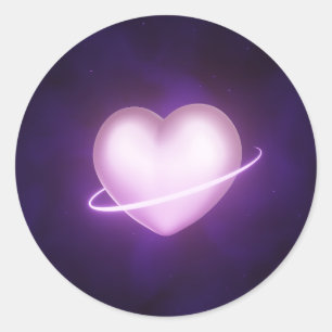 K-Pop Galaxy Heart Runder Aufkleber
