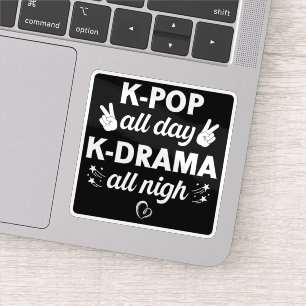 K-Pop Ganztägig K-Drama ganz Nigh, koreanischer Mu Aufkleber