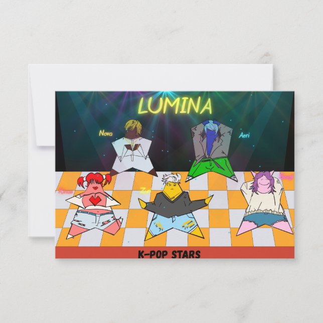 K-Pop Geburtstagseinladung Postkarte (Vorderseite)