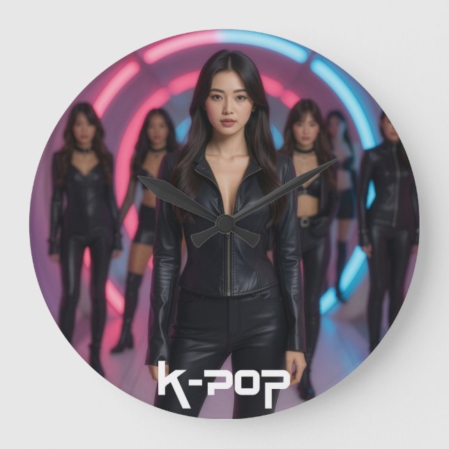 K-POP GROßE WANDUHR (Vorderseite)