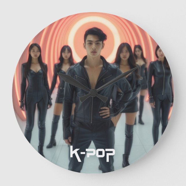 K-POP GROßE WANDUHR (Vorderseite)