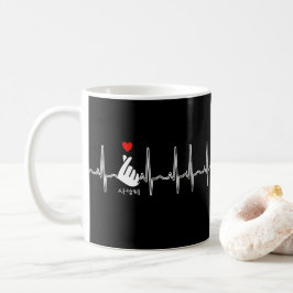 K-Pop Heart Finger Hand Symbol Saranghae EKG Kaffeetasse