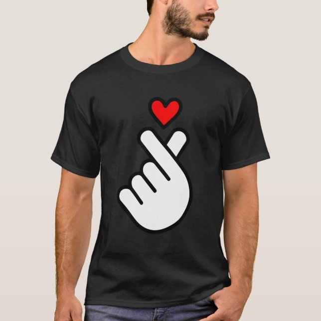 K-Pop Heart K Pop Musik Korea Kpop Symbol Finger H T-Shirt (Vorderseite)