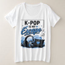 K-POP Is My Escape Kopfhörer Grafik T-Shirt