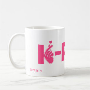 K-Pop koreanische Welle Kpop Symbol-Hand und Herz Kaffeetasse