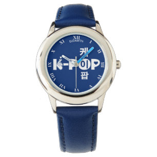 K-Pop Kpop in koreanischem Kpop-Symbol Herz und Ha Armbanduhr