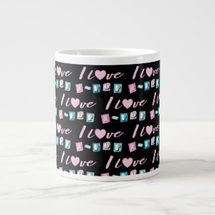 K-Pop Liebe koreanische Musik Fan Black Pink Blau Jumbo-Tasse
