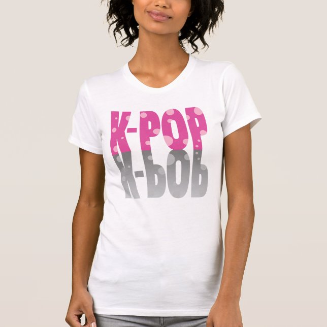 K-Pop mit Punkten und Schatten in rosa T-Shirt (Vorderseite)
