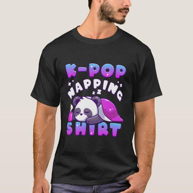 K-Pop Music Sleeping Panda K-Pop Napping T-Shirt (Vorderseite)