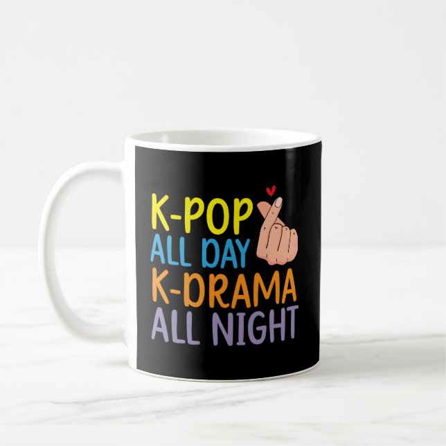 K Pop Oppa Korean Pop Music Finger He Saranghae K- Kaffeetasse (Links)