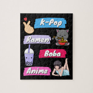 K-Pop, Ramen, Boba and Anime Pop Culture Fan    Puzzle