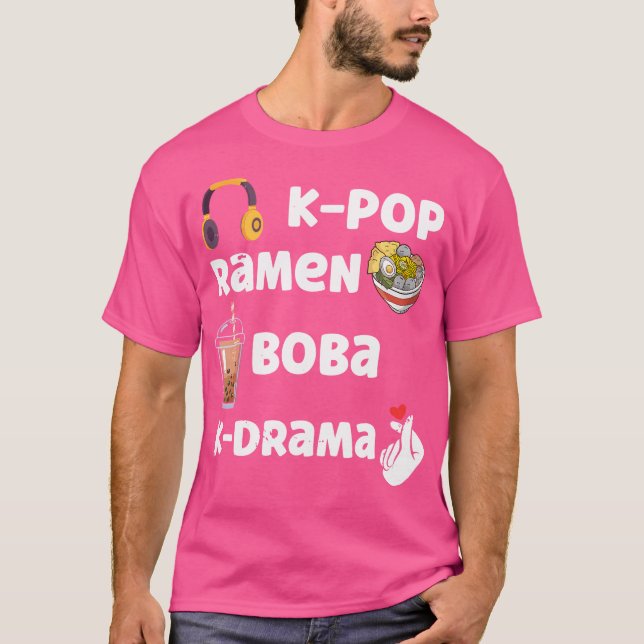 K-Pop Ramen Boba K-Drama K-Pop T-Shirt (Vorderseite)
