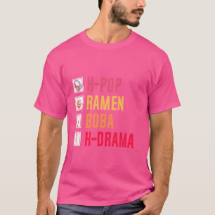 K-Pop Ramen Boba K-Drama Koreanisches Herz T-Shirt