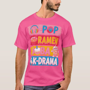 K-Pop Ramen Boba Milk Tea K-Drama Niedlich Kawaii T-Shirt